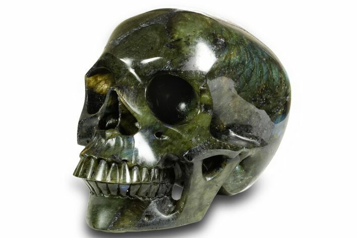 Realistic, Shimmering Labradorite Skull - Madagascar #378719